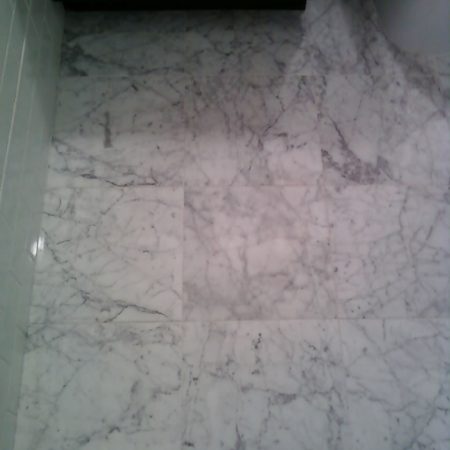 Honed White Carrara Bathroom Floor