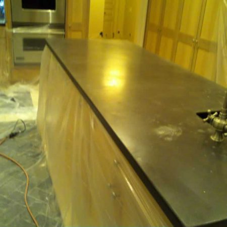 Concrete Island before Sanding and Polishing