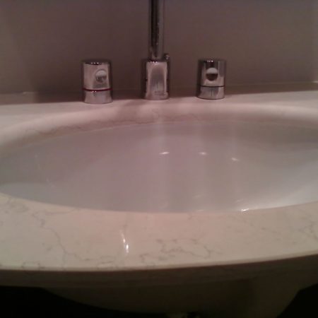 cracked vanity after jpg image Cracked Vanity. After Lifting and Repair