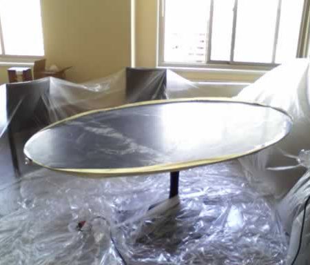 Tulip Saarinen Oval Table. Pre-honing on Premises