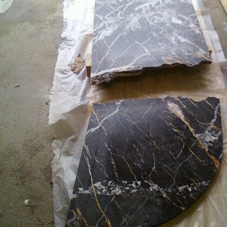 Drawer Marbletop Before Split and Surface Restoration