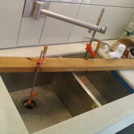 dropped sink installation after image Double Stainless Steel Sink Installation