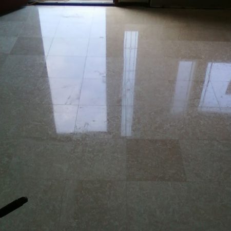 Tiled Foyer Floor after Cleaning and Polishing