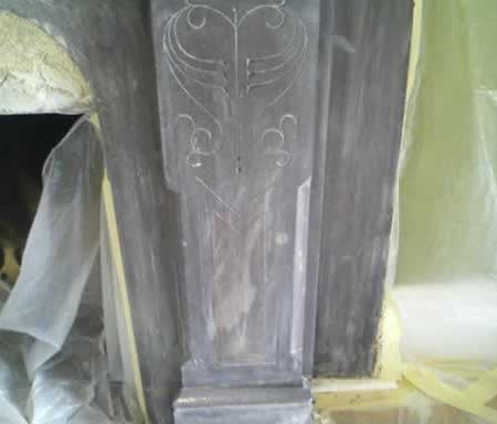 Slate Fireplace Discolorations after Paint Stripping