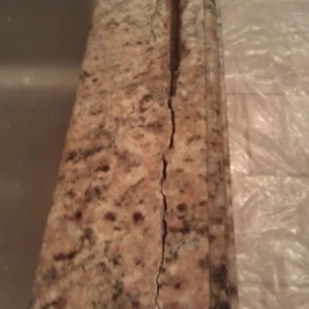 granite countertop crack before image Granite Countertop Cavity / Crumbling by the Sink