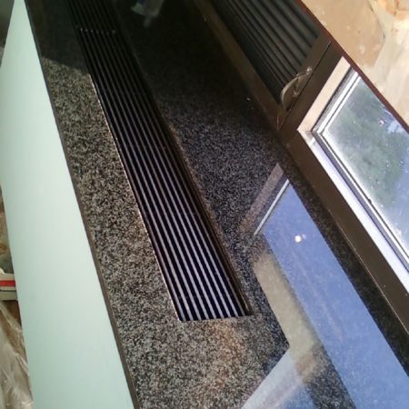 Fixed Granite Window Sill above Radiator. After Crack Repair