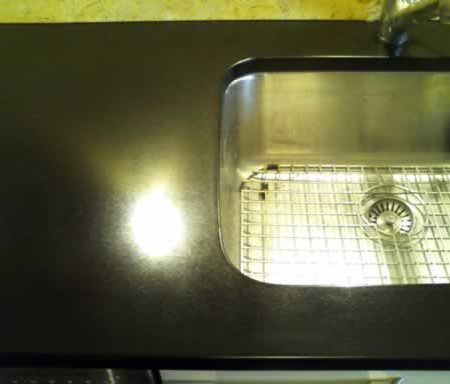 Black Granite Counter Smoothed and Polished