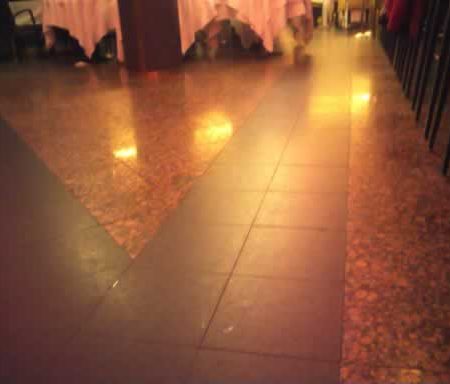 granite floor restoration image Granite Floor before Restoration in Restaurant Petrossian NYC