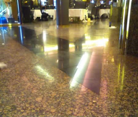 Polished Granite Floor in Restaurant