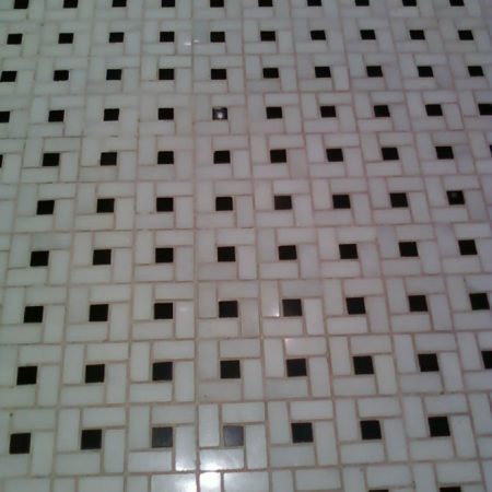 Dirty White Grout before Cleaning