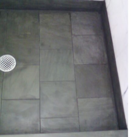 Salt Deposits on Marble and Grout upon Removal