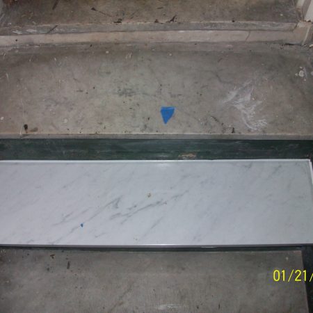 Single Carrara Marble Step Replaced