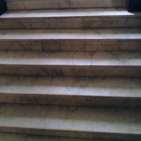 marble steps before1 image Dingy White Carrara Steps and Risers before Restoration