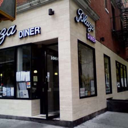 Cleaned & Polished Travertine Tiles on Diner Plaza