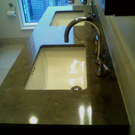 Re Polished Double Sink Limestone Vanity