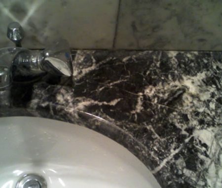 Soap Stain on Marble Vanity Completely Removed