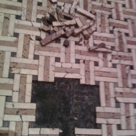 Missed Mosaic Tiles before Installation<br>Junior’s Restaurant NYC