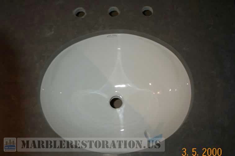 The Oval Sink Installed. Image ABC Stone Inc.