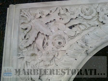 paint on fireplace Old Paint on Carved Flowers. Fireplace