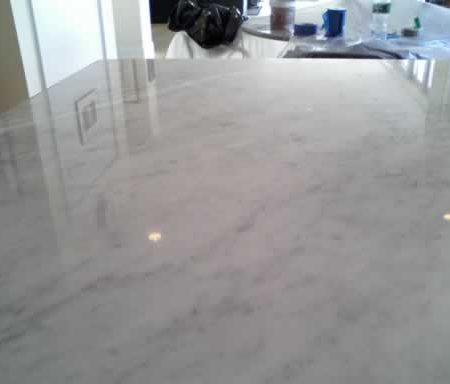 Stripped and Polished White Carrara Countertop