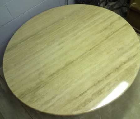 Restored Travertine Round Dining Table