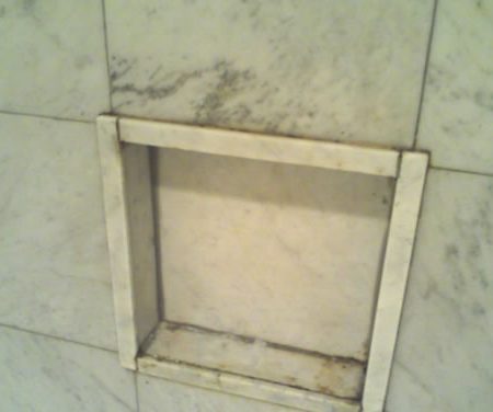 Built In Shower Niche before Cleaning