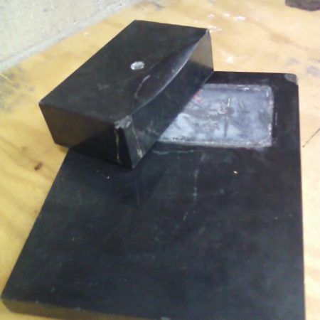 Black Block of Statue Base. Before Refurbishing