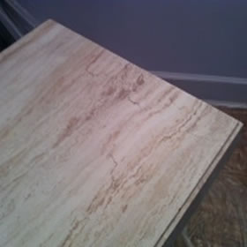 Fixed Corner and Edges. Travertine Dining Table