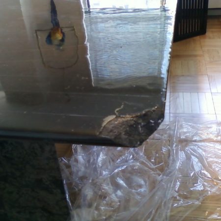 table corner before jpg image Transparent Coat Flake off Repair on Dining Table
