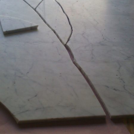 table top surface before1 image Broken Rectangular Marble Table Worktop