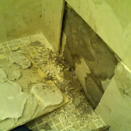 Coming Out Shower Wall Tile Removal and Setting