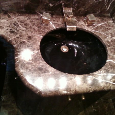 Polished Dark Emperador Vanity