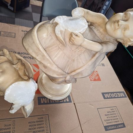 Antique Two Heads Statue Split in Half