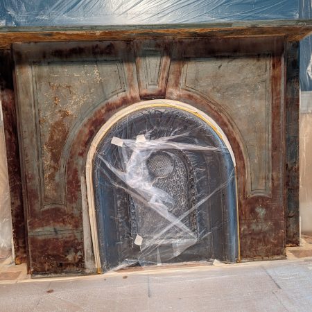 Slatestone Fireplace Before Restoration (Crown Heights Brooklyn)