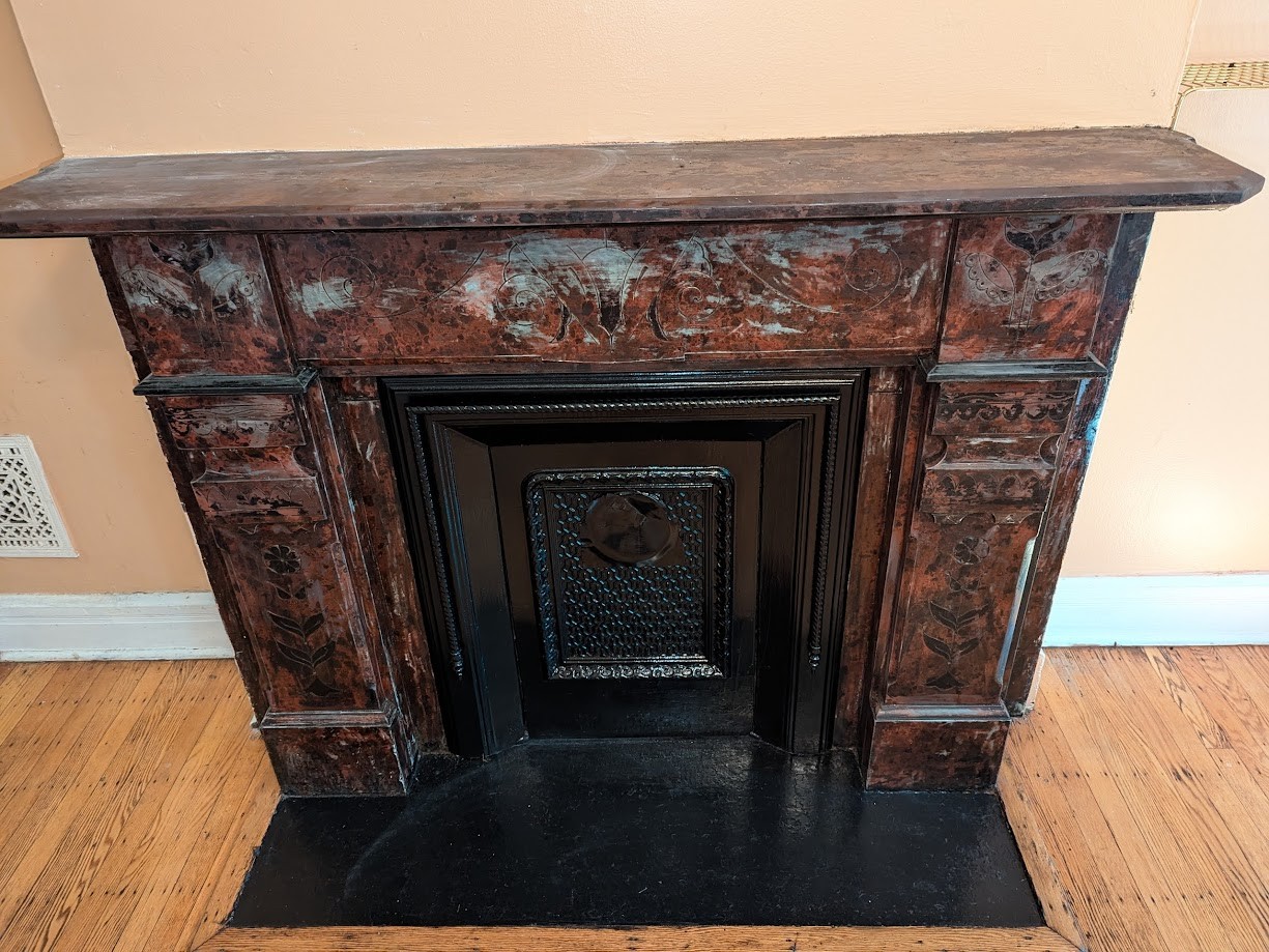 Before Paint Stripping from Fireplace