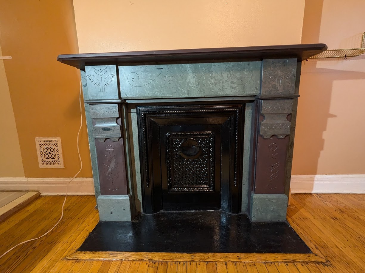Finished Fireplace After Paint Stripping