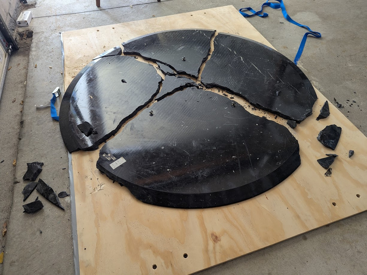 Broken Black Marble Table
