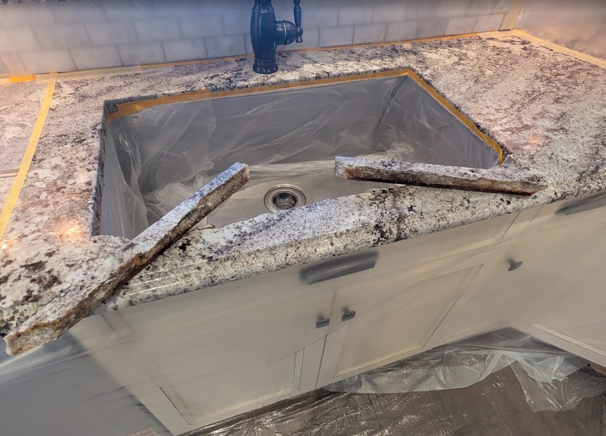 Granite Countertop Metal Rod Removal
