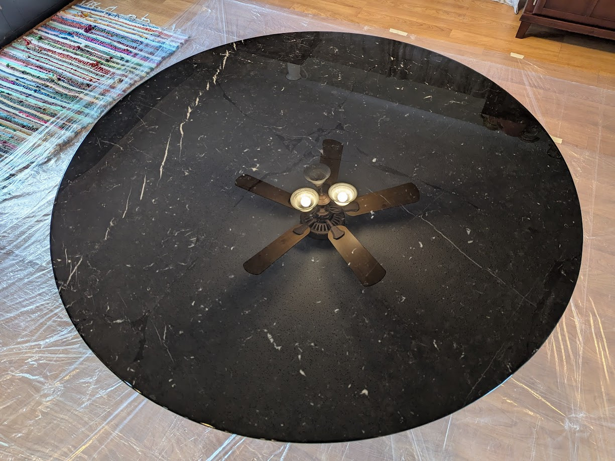 Black Marble Knoll Table Top View