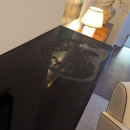 pumpkin etch restoring fireplace mantel top image Pumpkin Stain: Restoring Etched Fireplace Mantel Top