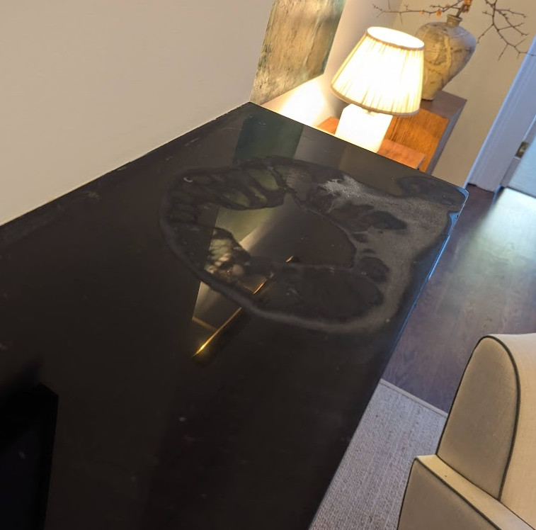 Pumpkin Stain Crisis: Restoring Etched Fireplace Mantel Top