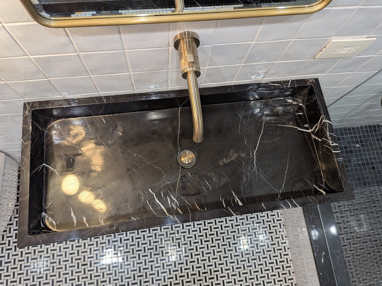 Polished Black Marble Sink Vessel