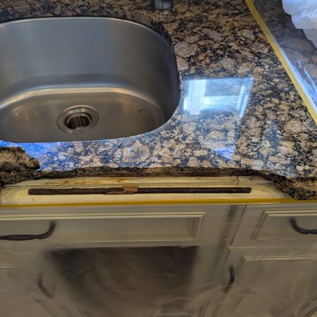 Metal Rod Rusting Issue in Granite Countertop