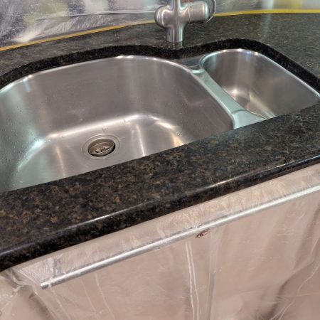 Fixed Crack in Front of Sink in Ubatuba Granite Countertop