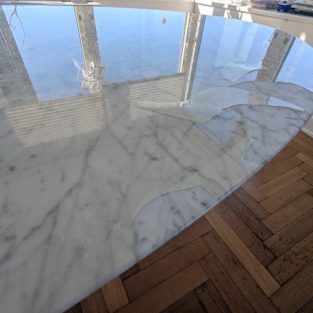 Eero Saarinen Oval 78″ Table – Aged Peel Off