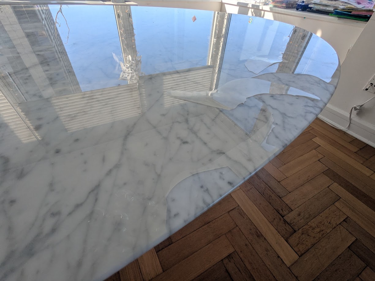 Table Surface With Peeling Coat