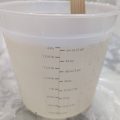 Two-liter 64 oz transparent polyester resin epoxy used for professional marble table recoating