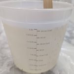 Two-liter 64 oz transparent polyester resin epoxy used for professional marble table recoating