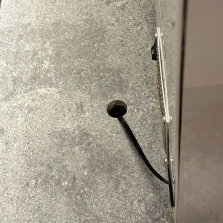 porcelain countertop hole enlargement before 1 to 3 inch drilling nyc image Porcelain Countertop Hole Enlargement, Before, NYC