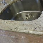 Beige Yellow Granite Crack By Sink Repair